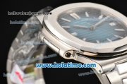 Patek Philippe Nautilus Miyota 9015 Automatic Full Steel with Blue Dial and White Stick Markers
