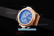 Hublot MDM Chronograph Miyota Quartz Movement Rose Gold Case with Black Dial and White Numeral Markers-Lady Size