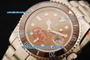 Rolex Submariner Oyster Perpetual Date Automatic Movement Steel Case and Strap with Brown Dial and Brown Ceramic Bezel