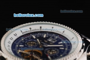 Breitling for Bentley Motors Tourbillon Automatic Movement Full Steel with Blue Dial and Stick Markers