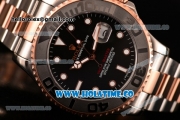 Rolex Yacht-Master Asia Automatic Two Tone Case with Black Dial White Dot Markers
