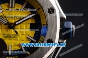 Audemars Piguet Royal Oak Offshore Diver Asia 2813 Automatic Steel Case with Yellow Dial and Stick Markers Yellow Rubber Strap (EF)