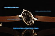 Cartier d'Art Swiss Quartz Steel Case with Brown Dial and Brown Leather Strap