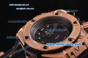 Hublot King Power Oceanographic 4000 Swiss ETA 2836 Automatic Rose Gold Case with Stick Markers Black Dial and Black Rubber Strap