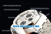 Audemars Piguet Royal Oak 41MM Chronograph Swiss Valjoux 7750 Automatic Steel Case/Bracelet with White Dial (EF)