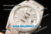 Rolex Day Date II Steel Case With All Diamond Roman ETA 2836 Auto Best Edition