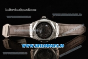 Hublot Big Bang Sang Bleu 9015 Automatic Steel Case with Black Dial Arabic Numeral Markers and Genuine Leather Strap