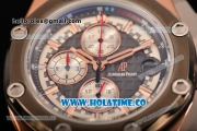 Audemars Piguet Royal Oak Offshore Miyota Quartz Rose Gold Case with Grey/White Dial and Stick Markers (EF)