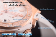 Hublot Big Bang Diamond Bezel Hub4100 Rose Gold Case with White Dial and White Rubber Strap-1:1 Original