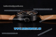 Zenith Pilot Type 20 GMT Asia ST25 Automatic PVD Case with Black Dial Arabic Numeral Markers and Brown Leather Strap