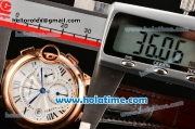 Cartier Ballon Bleu De Medium Chrono Miyota Quartz Rose Gold Case with White Dial and Roman Numeral Markers