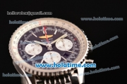 Breitling Navitimer Chrono Swiss Valjoux 7750 Automatic Full Steel with Black Dial and Silver Stick Markers - 1:1 Original (Z)