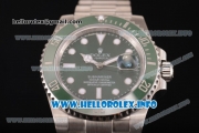 Rolex Submariner Clone Rolex 3135 Automatic Stainless Steel Case/Bracelet with Green Dial and Dot Markers (NOOB)