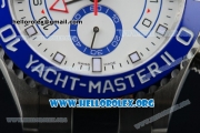 Rolex Yacht-Master II Chrono Swiss Valjoux 7750 Automatic Steel Case with White Dial Blue Bezel and Stainless Steel Bracelet - (BP)