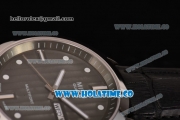 Mido Commander Miyota Quartz Steel Case with Black Leather Strap and Grey Dial