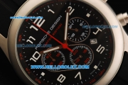 Porsche Design Limited Edition Chronograph Miyota Quartz Movement Steel Case with Black Dial and Black Rubber Strap