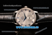 Omega De Ville Co-Axial Asia Automatic Steel Case wtih Silver Dial Black Leather Strap and Blue Roman Numeral Markers