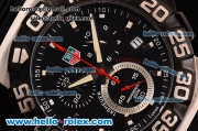 Tag Heuer Formula 1 Chronograph Swiss Quartz Movement Steel Case with Black Dial and Black Rubber Strap