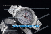 Rolex Yacht-Master II Chrono Swiss Valjoux 7750 Automatic Steel Case with White Dial and Stainless Steel Bracelet - (BP)