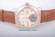 Vacheron Constantin Tourbillon Chronometer Regulateur Automatic Rose Gold Case with Rose Gold Bezel and Dial-Leather Strap