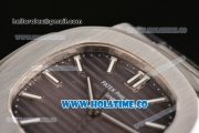 Patek Philippe Nautilus Miyota 9015 Automatic Steel Case with White Stick Markers and Grey Dial (BP)