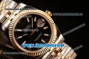 Rolex Datejust 37mm Swiss ETA 2836 Automatic Two Tone with Black Dial and Stick Markers