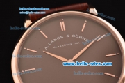 A.Lange&Sohne Richard Lange Miyota OS2035 Quartz Rose Gold Case with Brown Leather Strap and Brown Dial
