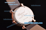 Chopard Happy Sport - Mickey Swiss Quartz Rose Gold Case with Grey Leather Strap and White MOP Dial Diamond Markers