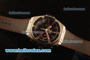 Hublot King Power Swiss Valjoux 7750 Automatic Steel Case with Black Dial and Black Rubber Strap