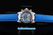 Rolex Daytona Automatic Movement MOP Dial with Roman Markers and Blue Leather Strap