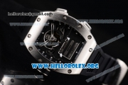 Richard Mille RM 69 Erotic Tourbillon Miyota 9015 Automatic Steel Case with Skeleton Dial Black Rubber Strap and Dot Markers