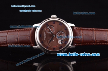 Audemars Piguet Jules Audemars ST25 with Power reserve Steel Case with Brown Dial and Brown Leather Strap