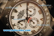 Rolex Daytona Chronograph Swiss Valjoux 7750 Automatic Movement Full PVD with White Dial and Roman Numerals