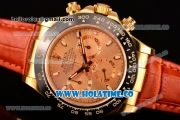 Rolex Daytona Chrono Swiss Valjoux 7750 Automatic Yellow Gold Case with Ceramic Bezel Stick Markers and Gold Dial (BP)