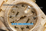 Rolex Day Date II YG Case With All Diamond Roman ETA 2836 Auto Best Edition