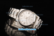 Rolex Air King Automatic Movement Full Steel with White Dial and White Stick Markers