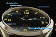 Omega Railmaster Automatic Movement Steel Swiss Coating Case with Black Dial and Green Markers