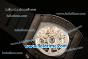 Richard Mille Felipe Massa Flyback Singapore Grand Prix Chrono Swiss Valjoux 7750 Automatic PVD Case with Skeleton Dial and Black Rubber Bracelet