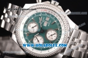 Breitling Bentley Motors Chrono Swiss Valjoux 7750 Automatic Steel Case/Bracelet with Green Dial and Silver Stick Markers (BP)