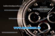 Rolex Daytona Chrono Clone Rolex 4130 Automatic Steel Case with Black Dial and Black Rubber Strap - 1:1 Origianl (EF)