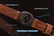 Panerai Radiomir Black Seal PAM00292 Swiss ETA 6497 Manual Winding Ceramic Case with Black Dial and Brown Leather Strap - 1:1 Original