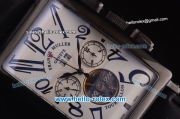 Franck Muller Long Island Tourbillon Automatic Movement PVD Case with White Dial and Black Numeral Markers