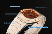 Omega Constellation Automatic Movement Steel Case with Brown Dial and Diamond Markers/Bezel