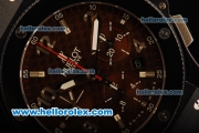 Hublot Big Bang Swiss Valjoux 7750 Automatic Movement Full Ceramic with Brown Dial and Brown Rubber Strap - 1:1 Original