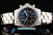 Breitling Avenger Choronograph Swiss Valjoux 7750 Automatic Movement Steel Case with Black Dial and SS Strap