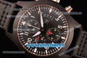 IWC Pilot's Watch Top Gun Chrono Swiss Valjoux 7750 Automatic PVD Case with Black Dial and Stick/Arabic Numeral Markers (J12)