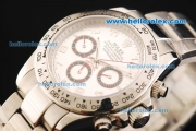 Rolex Daytona Oyster Perpetual Chronometer Automatic with White Dial-White Bezel and Number Marking
