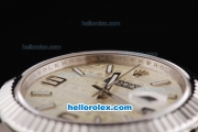 Rolex Datejust II Oyster Perpetual Automatic Movement Silver/Yellow Rolex Logo Dial with Stick/Numeral Marker and SS Strap