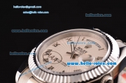 Rolex Day-Date II Automatic Movement White Dial with Silver Rome Numeral Marker and SS Strap