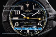 Breitling Avenger Seawolf Code Yellow Swiss ETA 2836 Automatic PVD Case with Black Dial and Black Leather Strap Yellow Second Hand (H)